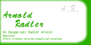 arnold radler business card